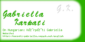 gabriella karpati business card